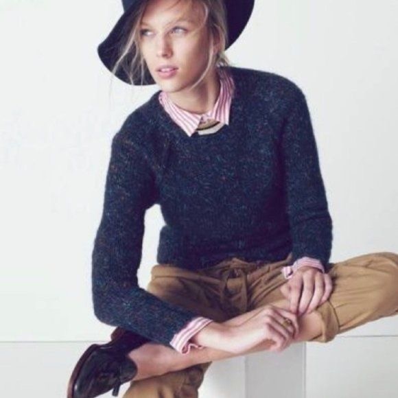 Madewell Navy Blue Softfleck Sweater - Picture 1 of 6